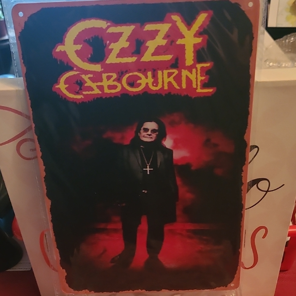 Ozzy Osbourne Red and Black Art Poster
